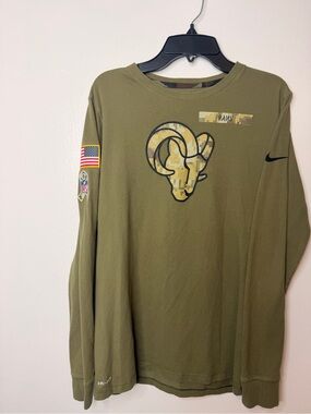 Nike Olive Los Angeles Rams Camo Logo Long Sleeve Tee